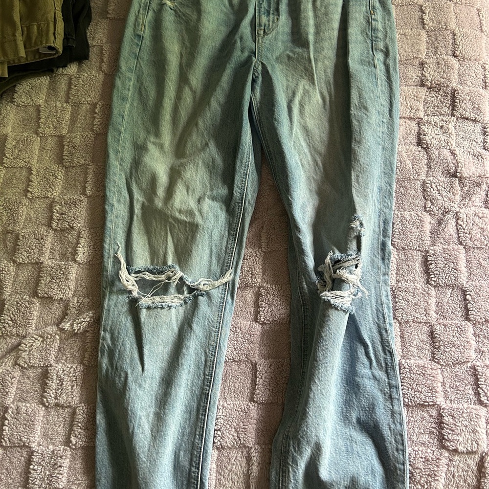 AE Distressed Mom Jeans